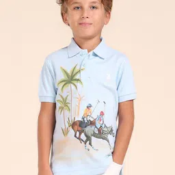 U.S. Polo Assn. Kids Boys Graphic Printed Polo Collar Cotton T-shirt-picture-43