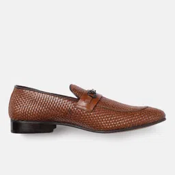 GABICCI Men Tan Brown Braided Formal Slip-on Shoes image 5