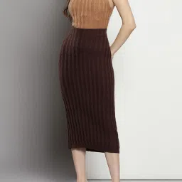 Calvin Klein Coffee Bean Solid Regular Fit Skirt image 5