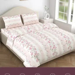 Haus & Kinder Emrald Pink Polyester Floral 110 GSM Bedding- Set of 4 image 4