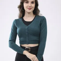 Monte Carlo Green Solid Cardigan-image-54
