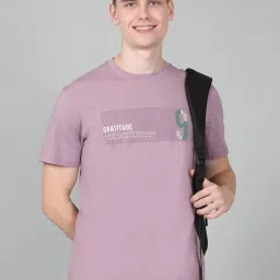 Cantabil Purple Regular Fit Printed T-Shirt image 5