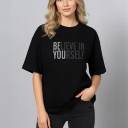 SZN Typography Printed Drop-Shoulder Sleeves Cotton Oversized T-shirt-picture-18