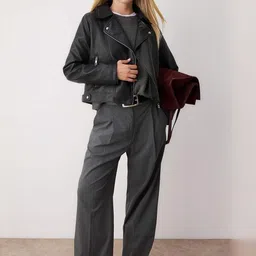 Trendyol Lapel Collar Long Sleeves Biker Jacket-picture-26