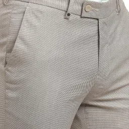 Turtle Grey Slim Fit Dobby Trousers image 5