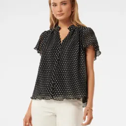 Forever New Yvonne Flutter Trim Spliced Blouse Top-picture-23