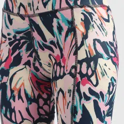 MADAME Pink & Navy Printed Mid Rise Capris image 5