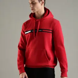 Tommy Hilfiger Europe Collection Red Cotton Regular Fit Logo Printed Sweatshirt image 4