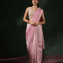 Taneira Pink Woven Saree With Unstitched Blouse-picture-45