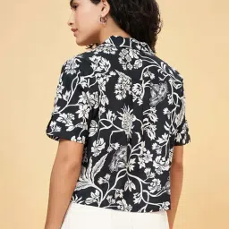 Honey by Pantaloons Jet Black Cotton Printed Shirt image 2