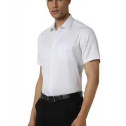 Van Heusen Blue Cotton Regular Fit Texture Shirt image 3