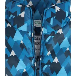 MINIKLUB Boys Blue Printed Full Sleeves Jacket image 3