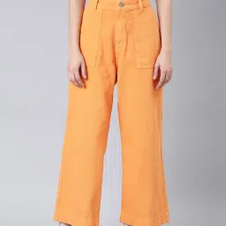 SHOWOFF Orange Denim Relaxed Fit Mid Rise Jeans-image-36