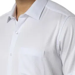 Van Heusen Blue Cotton Regular Fit Texture Shirt image 4
