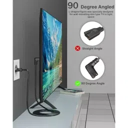 FEDUS 2-Pin L-Shape Universal Replacement AC Power Cord Cable Black 1.2 m image 5