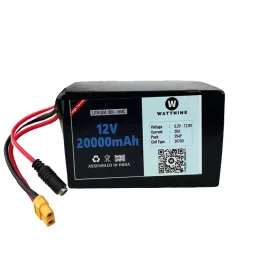 WATTNINE QC1461 20000 mAh 12 V Rechargeable Lithium Ion (NMC) Battery Black image 2