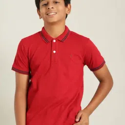 Indian Terrain Kids Red Regular Fit Polo T-Shirt-picture-18