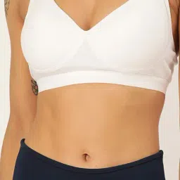 Lady Lyka White Non Wired Padded Sports Bra image 5