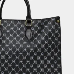 Styli Black Printed Tote Handbag image 3