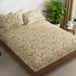 KOPA Envogue Multicolor Microfibre Floral 152 TC Double Flat Bedsheet with 2 Pillow Covers image 3