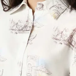 Van Heusen White Regular Fit Printed Shirt image 5