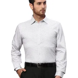 Raymond White Slim Fit Check Shirt-picture-29