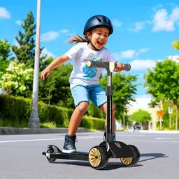 Kuber Industries Kids Marvel Spiderman 3-Wheel Scooter Vehicle-image-0