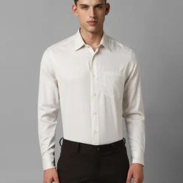 Louis Philippe Gods & Kings White Cotton Regular Fit Texture Shirt-picture-9