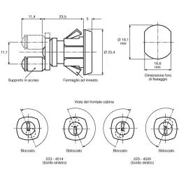 Euro-Locks Multi Drawer Key Lock 23.5 mm Panel to Tongue Depth, 16.6x19.1 mm Panel Cutout, 1346032 image 3