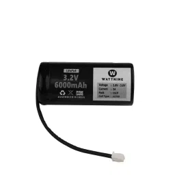 WATTNINE QC1462 6000 mAh 2.8 V - 3.6 V LFP Cell with BMS 72 Pin JST Connector Black image 2