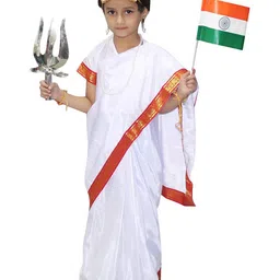 Kaku Fancy dresses Girls National Hero Freedom Fighter Bharat Mata Costume-picture-11