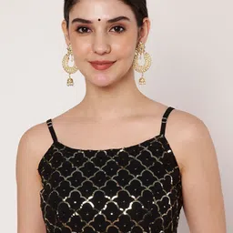 studio rasa Women Embellished Square Neck Sleeveless Saree Blouse-image-56