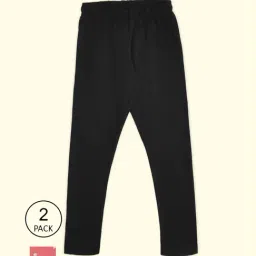 Pantaloons Junior Peach & Black Printed Leggings (Pack of 2)-picture-12
