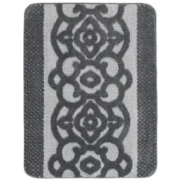 Saral Home KARO Geometric Grey Microfibre Bath Mat (Set of 2) image 4