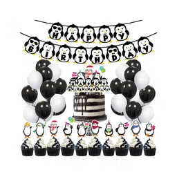 Zyozi Penguin Theme Birthday Party Supplies and Decorations Penguin Black and White - Pack of 37-picture-19
