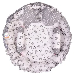 Babytoons Baby Nest for New Born Reversible Bed Sleeping Bedding Set (0-6 Months, Grey)-picture-21