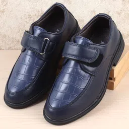 Pine Kids Velcro Closure Solid Oxfords - Navy Blue-picture-12