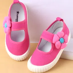 Cute Walk by Babyhug Casual Shoes with Velcro Closure & Floral Applique - Fuchsia-picture-15