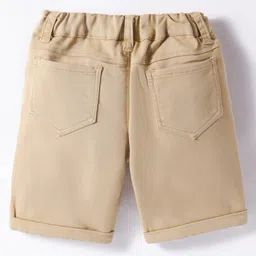Olio Kids Cotton Knit Above Knee Length Solid Color Shorts - Bronze image 2