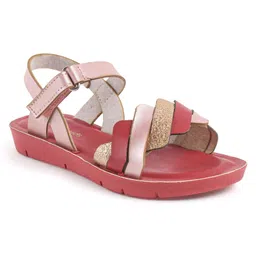 Pine Kids Sandals with Velcro Closure  -Red image 3