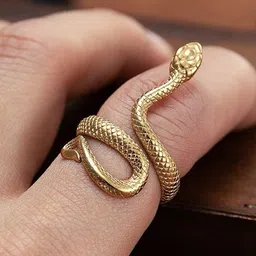 VS Unique Collection Set Of 2 Gold Toned Brass Plated Stainless Steel Finger Ring-picture-34