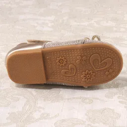 Cute Walk by Babyhug Bellies with Velcro Closure with Bow Applique - Golden image 5