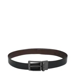 Louis Philippe Black Leather Textured Reversible Belt-picture-29