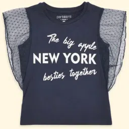 Pantaloons Junior Navy Cotton Printed T-Shirt-image-15