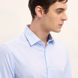 The Bear House Blue Slim Fit Striped Shirt image 5
