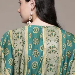 AARKE RITU KUMAR Turquoise Sarika Kaftan Dress image 5