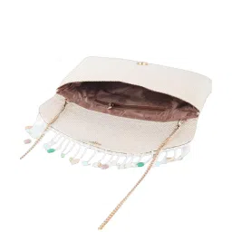 Odette Off White Fabric Clutch image 5