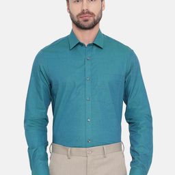 Turtle Men Green Smart Slim Fit Solid Formal Shirt-picture-31