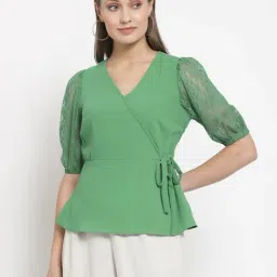 Gipsy Green Polyester Top-image-28