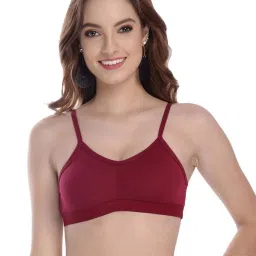 AROUSY Maroon & Beige Cotton Beginner's Bras - Pack Of 3 image 5